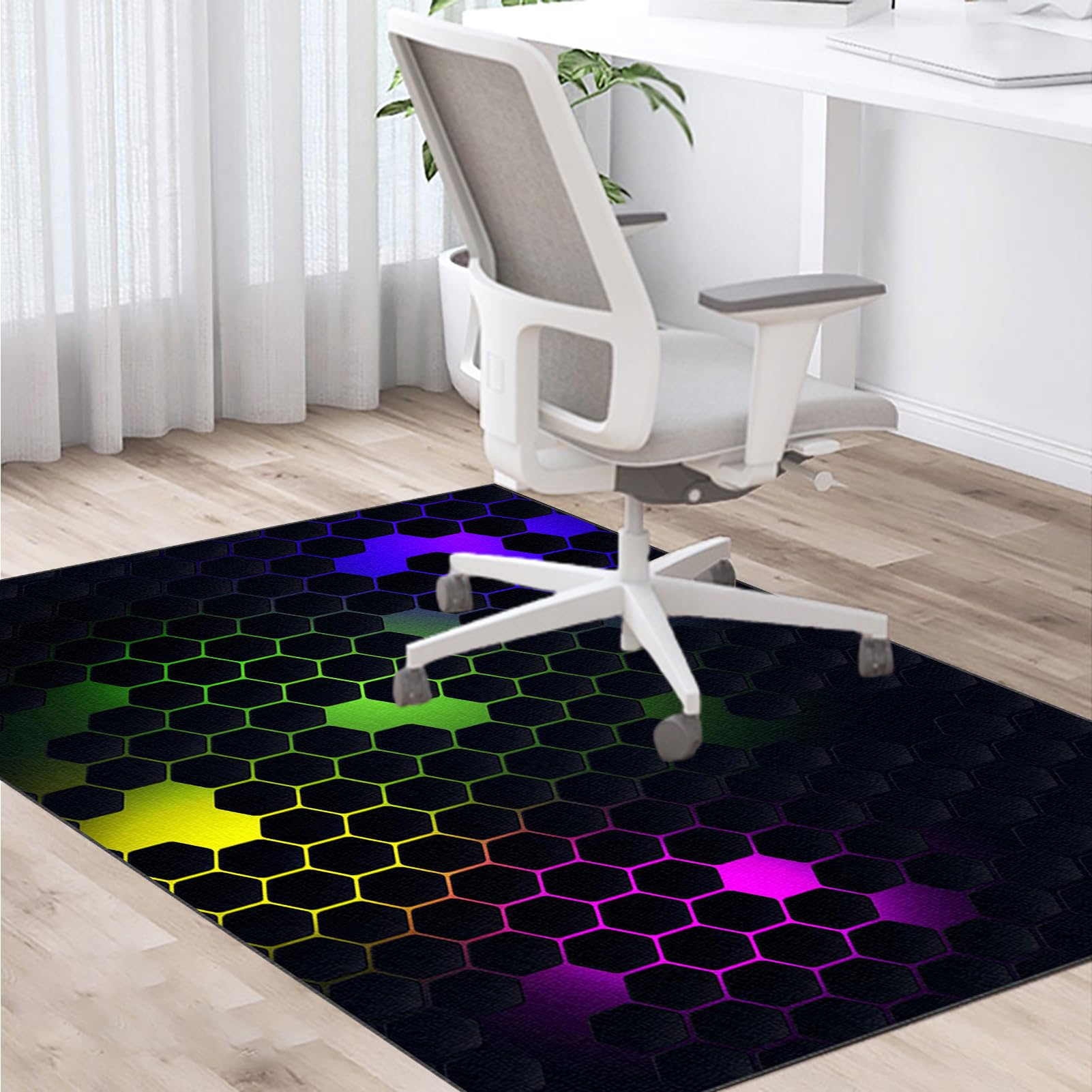 Zteiuqx Computer Gaming Chair Mat,Office Chair Mat for Hardwood Floor & Carpeted Floor, Heavy Duty Floor Protector Desk Chair Mat for Carpet Floors, Non Slip Chair Mat for Home Office 140 x 160 cm