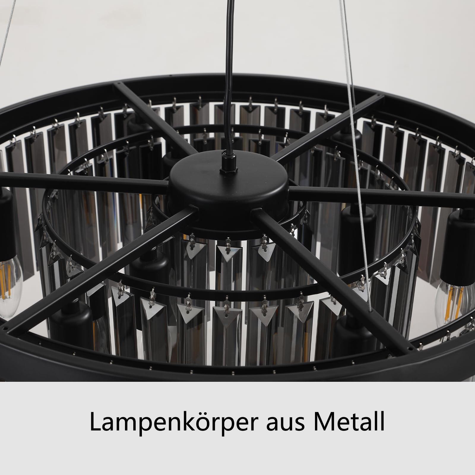 AHXIAOZN Moderne Kristall Kronleuchter,60CM Rund Kristall Hängellampe Lüster,Wohnzimmer Lampe,Moderne Deckenleuchte für Flur Balkon Küche Schlafzimmer Dekorative