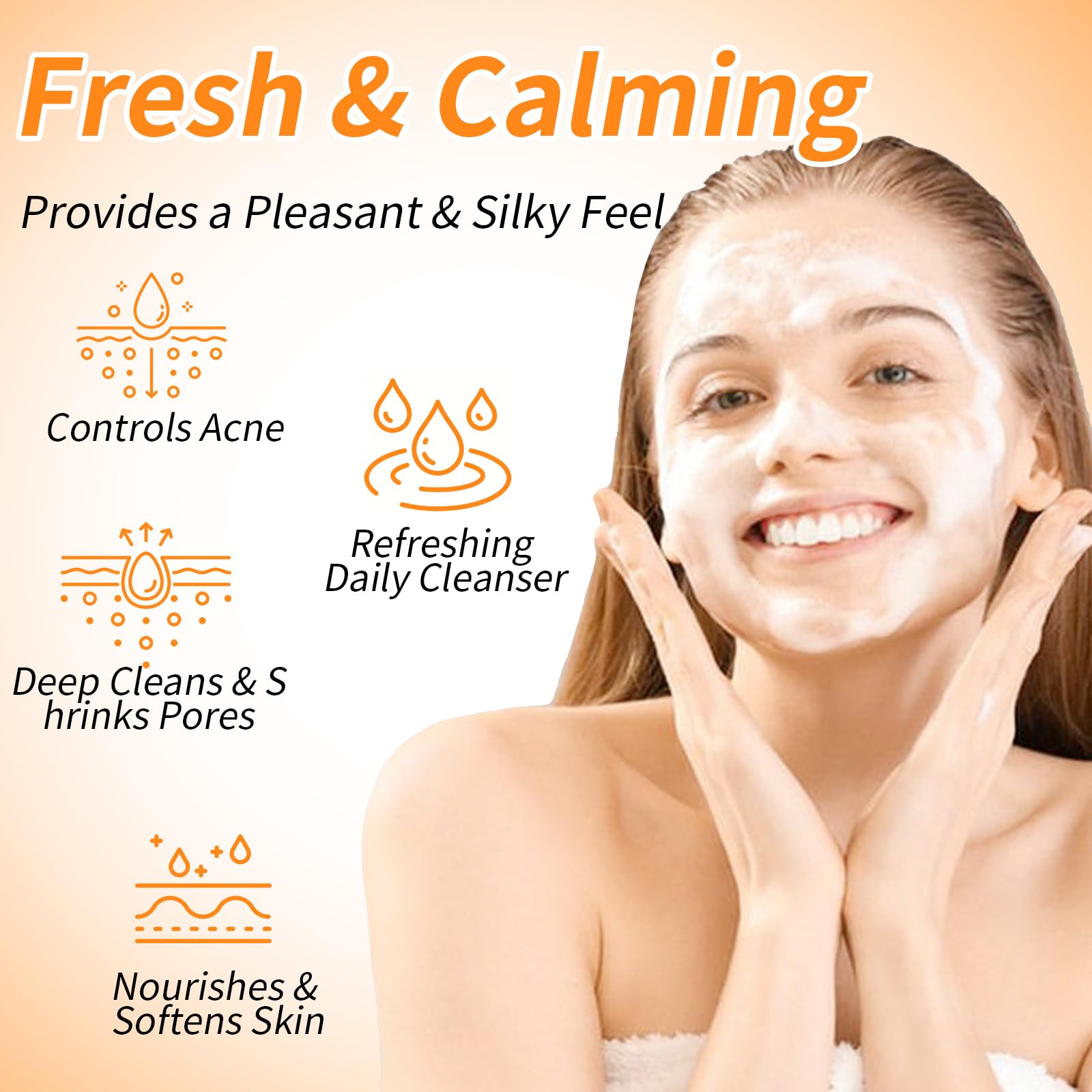 Jabón facial de cúrcuma con cepillo: limpiador suave en espuma para limpieza profunda, nutritiva e hidratación, adecuado para todo tipo de piel 4