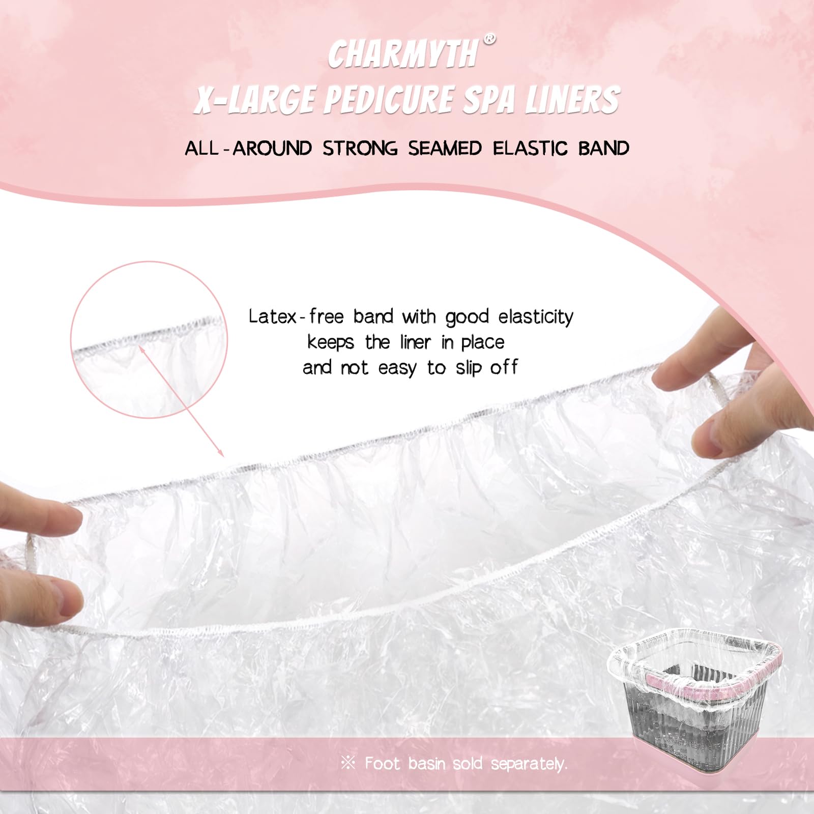 Charmyth Disposable Pedicure Bath Liners - Clear PE Spa Liners