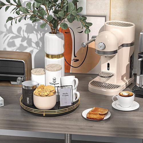 Miniatura 4 de Organizador Lazy Susan de madera de roble de 12 pulgadas, Lazy Susan para gabinete, mesa de comedor, despensa, bandeja organizadora de mesa