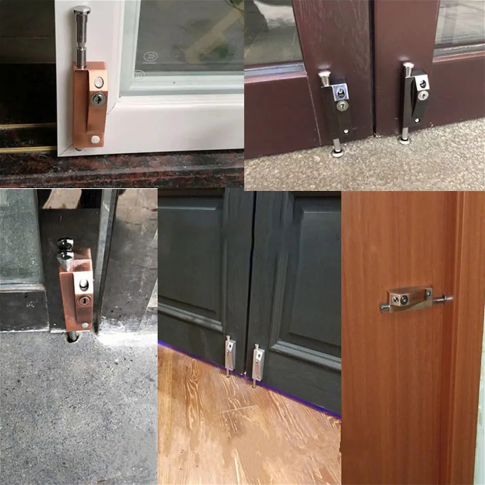 Cerradura de pestillo puerta aleación aluminio, perno seguridad con tornillos y 2 llaves, herrajes multiusos for el hogar Para Puertas(Rose gold)