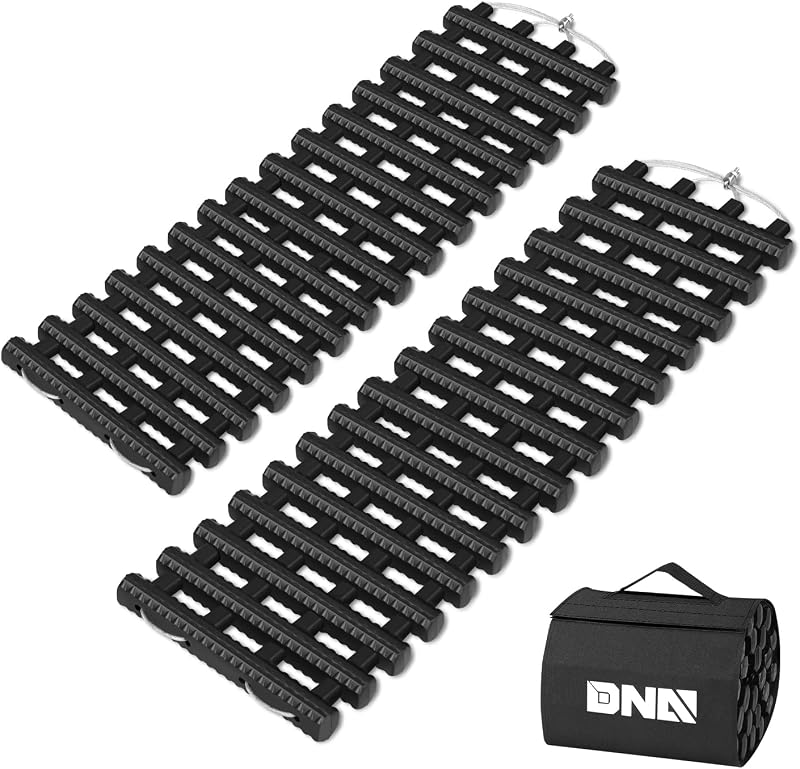 Kit com 2 Tapetes Portáteis de Tração para Recuperação DNA MOTORING, 7 toneladas, TPR, 60,96 x 20,83 x 2,79 cm, Preto, com Bolsa