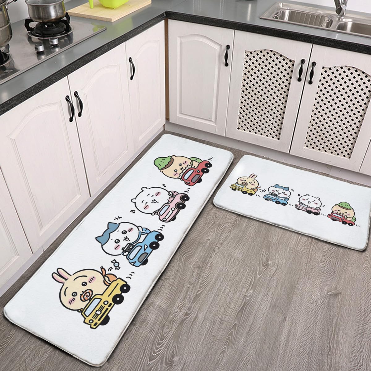 Amazon｜キッチンマット ちいかわ 台所マット 玄関マット 2点セット