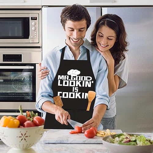 Miniatura 3 de DHQH Divertido delantal de cocina para mujer, delantal de chef para hornear y cocinar con 2 bolsillos, cumpleaños, día de la madre, inauguración de