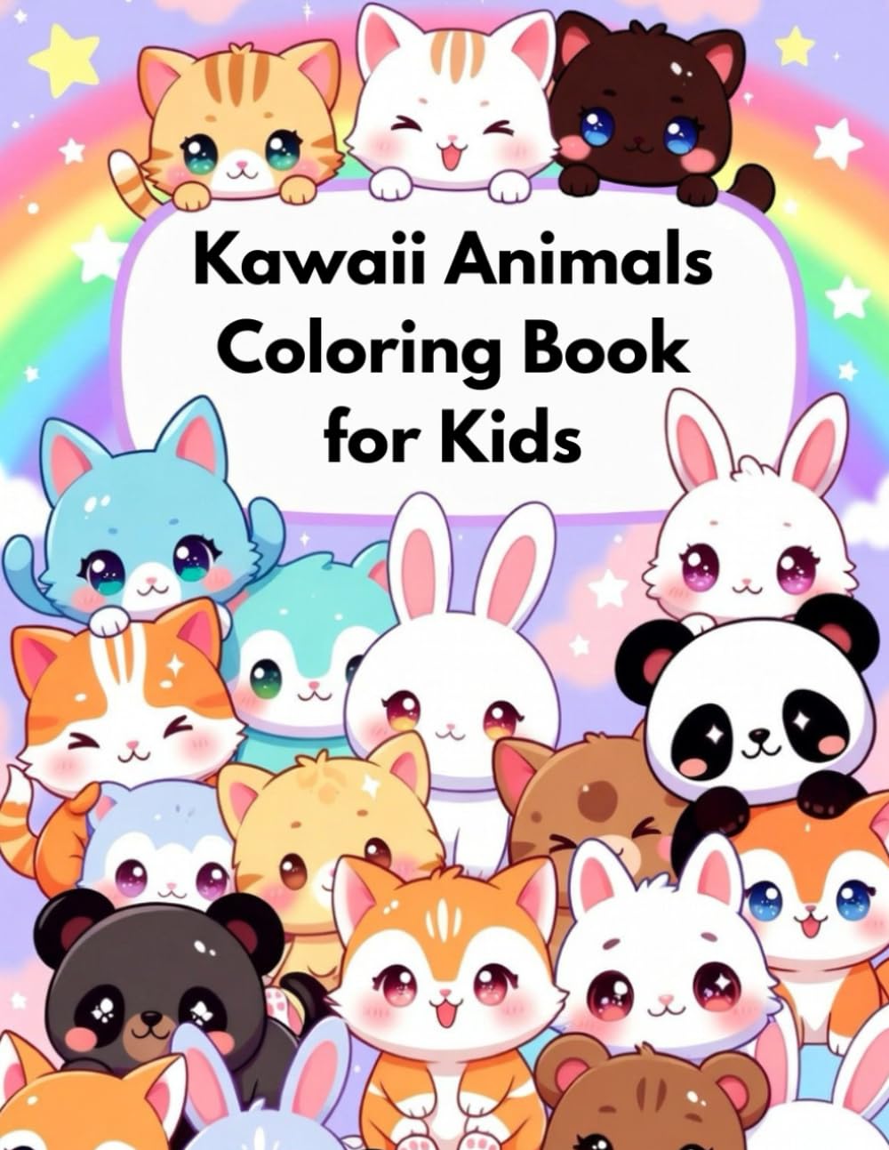 Kawaii Animals Coloring Book for Kids: Super Cute Pattern Pages with Adorable Animals in Fun and Playful Poses