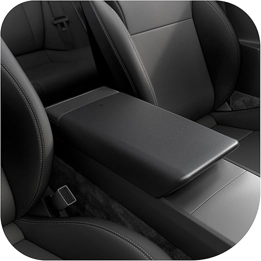 Spigen Center Console Armrest Cover for New Tesla Model Y 2025/2026 Juniper & Tesla Model 3 2025/2024 Highland with EZ Snap On Install (Refer to the video for installation instructions) - Black