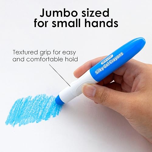 Miniatura 3 de BAZIC - Cayones de gel sedosos, 12 colores, lavables, mezclables, no tóxicos, para libros para colorear (paquete de 12), 1 paquete