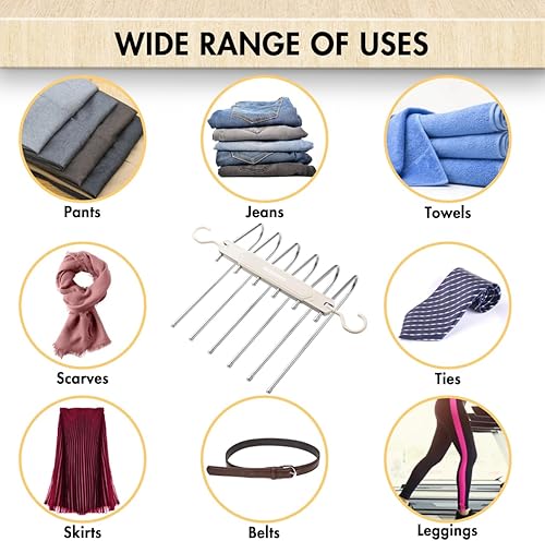 Miniatura 8 de Perchas para pantalones que ahorran espacio  Perchas para colgar ropa, organizador de perchas para jeans, pantalones percheros, bufandas, armario,