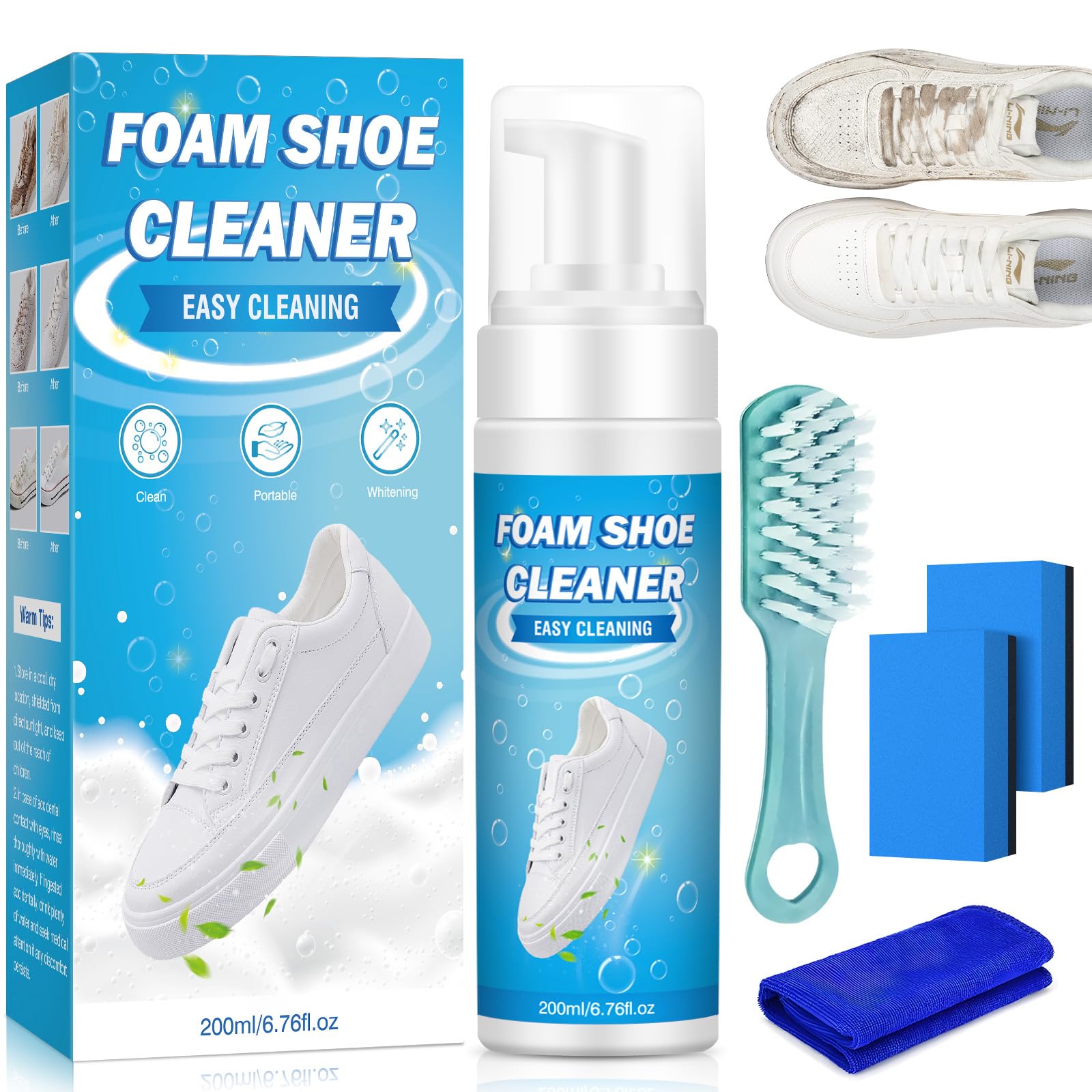 Shoe Cleaner,White Shoe Cleaner Kit,200ml Sneaker Cleaner,Suede Shoe Cleaner