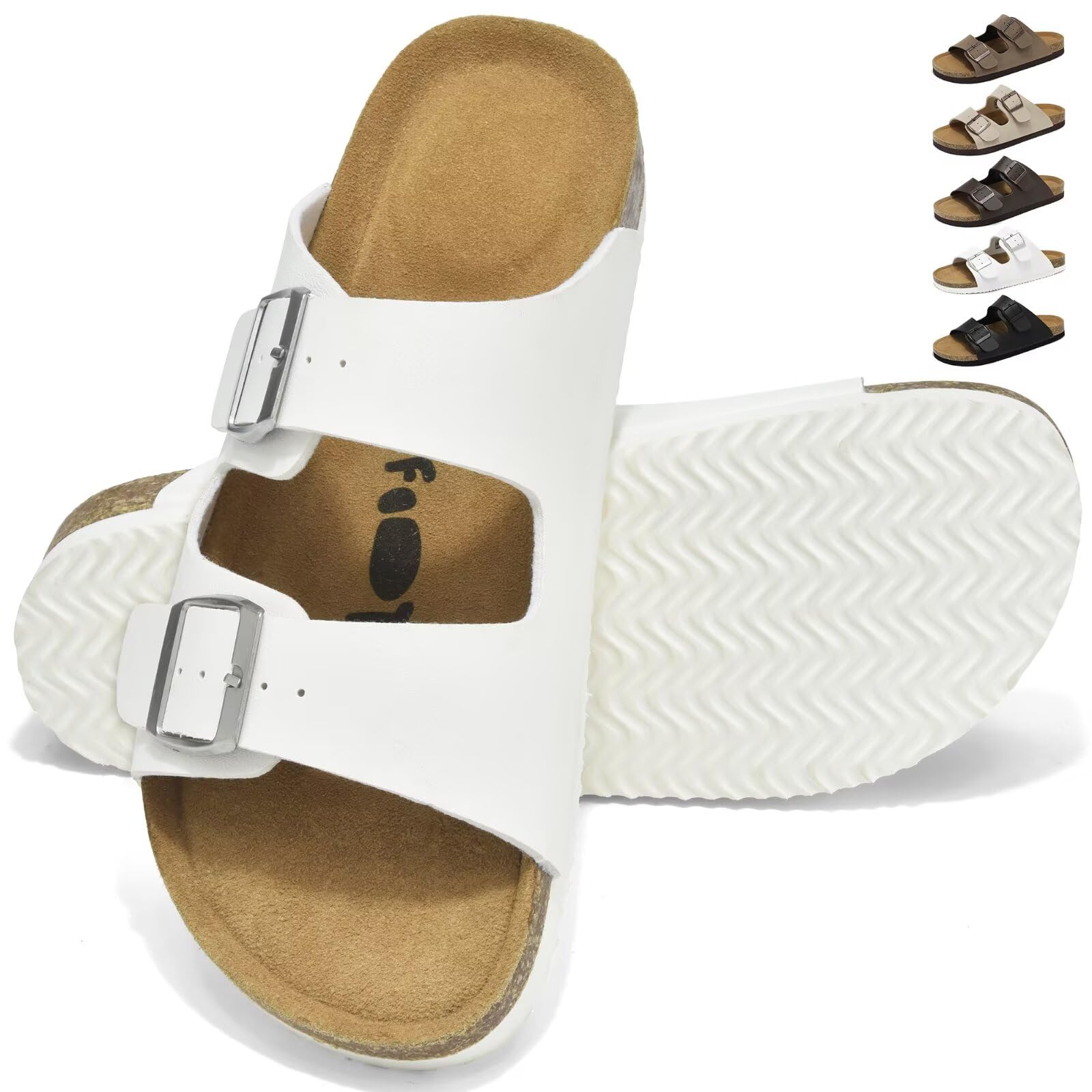 Sabot Pantofole Uomo Chiuse con Sottopiede in Sughero 41–46 EU | Sottopiede in Sughero, Comode, Fibbia Regolabile, Morbido e Confortevole, Suola Antiscivolo