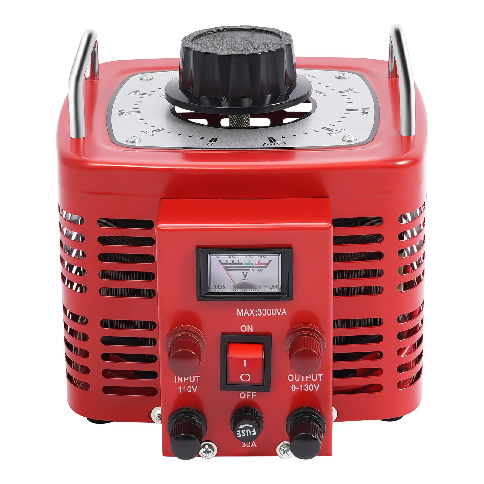 Variac Transformer, 3000w 30Amp Auto AC Variable Voltage Converter, 0-130V AC Volt Output Regulator Variac Transformer, Variable AC Power Voltage Regulator