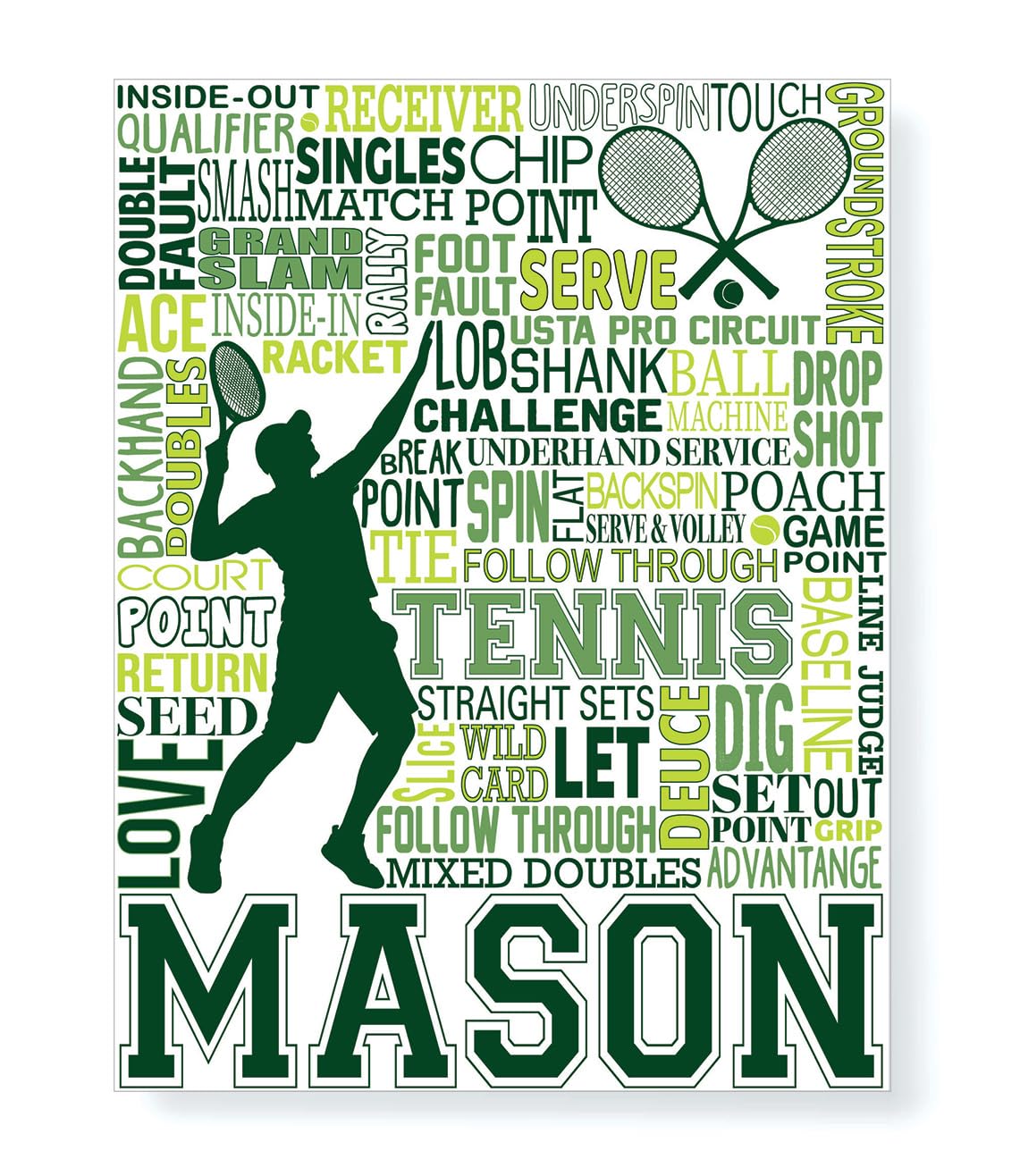 Tennis Mens Personalized Print - PrintChicks Wall Art Decor Poster Gift