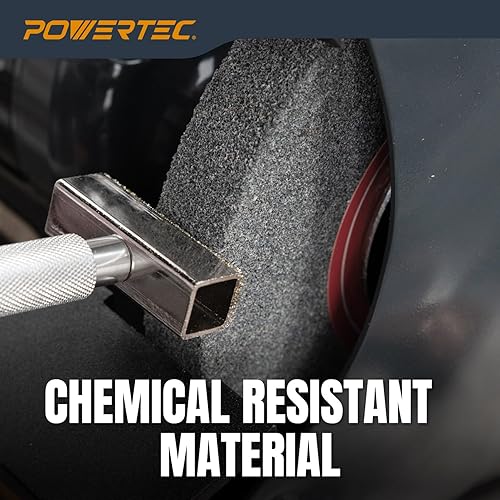 Miniatura 5 de POWERTEC 15535 Muelas abrasivas de banco de óxido de aluminio de 6 "x 34" con eje de 12 pulgada, 60 y 150 granos surtidos y muela abrasiva de