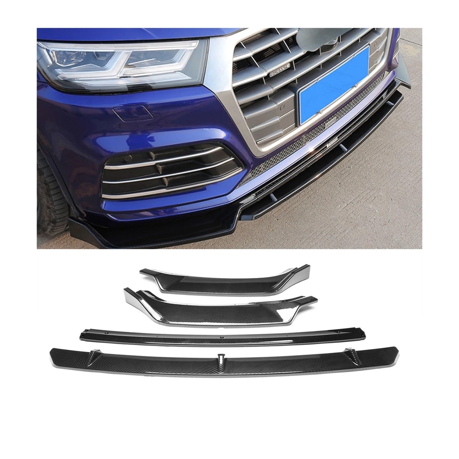 Lyjstore Kompatybilny z AUDI Q5 SQ5 Sport Zderzak Przedni Spoiler Splitter ABS Body Kit 2018-2020 Akcesoria Samochodowe Części Zewnętrzne