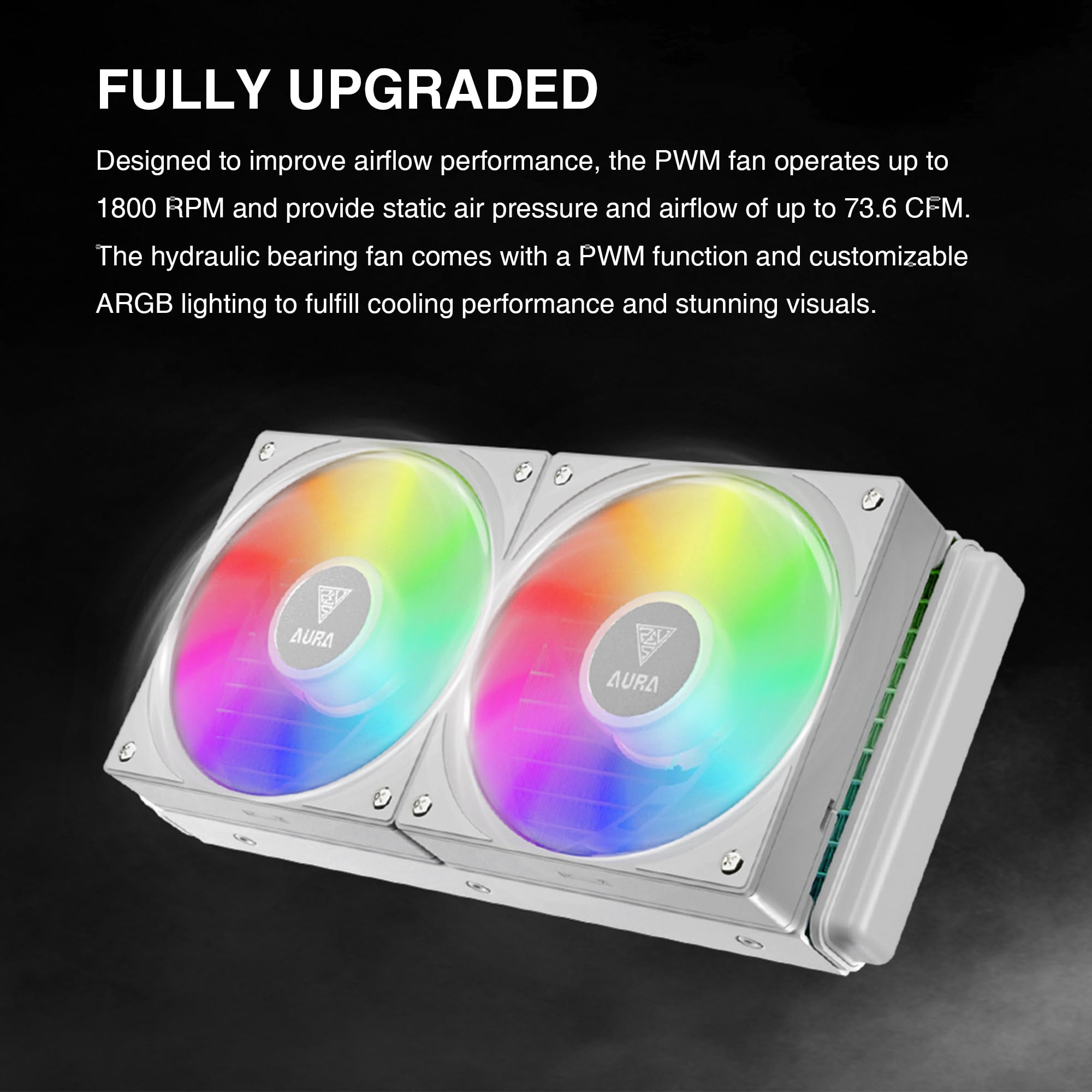 GAMDIAS Dissipatore Liquido 240mm, Design Nascosto dei Cavi, Ventola ARGB PWM con 30 Effetti Luminosi, MB Sync, per Intel 1700& AMD AM5/AM4, Bianco