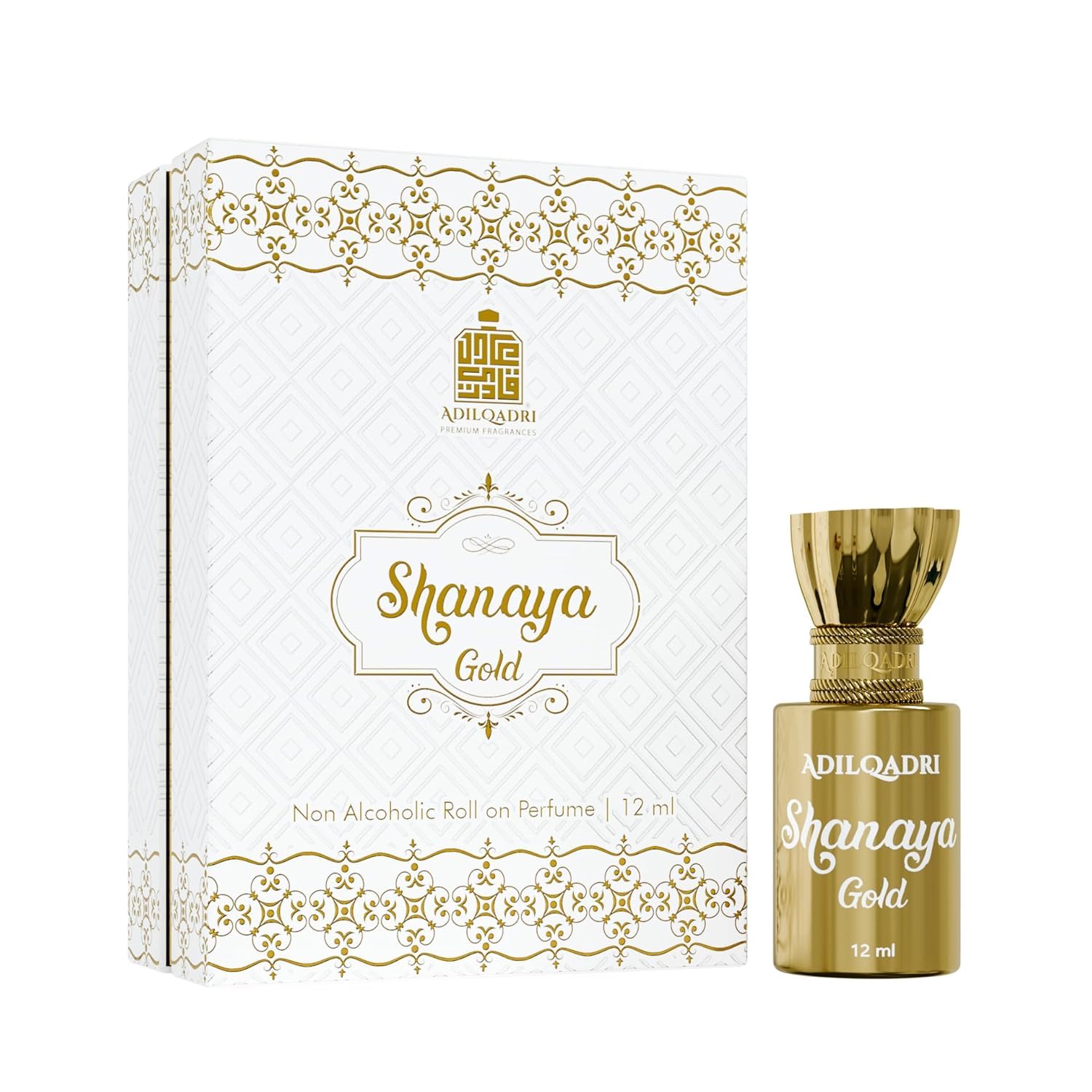 AdilQa.dri Shan.aya Gold Attar | Arabic Fragrance | Non-Alcoholic Attar Perfume For Men & Women - 12 ML