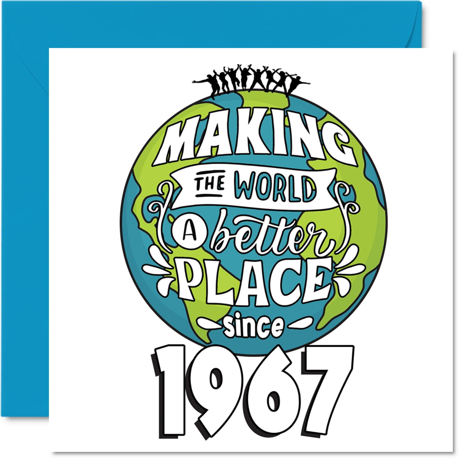 59th Birthday Card for Women Men - Making the World a Better Place - Happy 59 Birthday Cards for Uncle Wife Neighbour Grandma Auntie Husband, 145mm Bday Greeting Cards