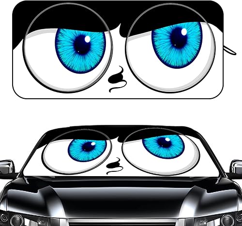 Parasol para parabrisas para sedanes, 59 x 27.5 pulgadas, parasol para parabrisas delantero divertido protector de visera