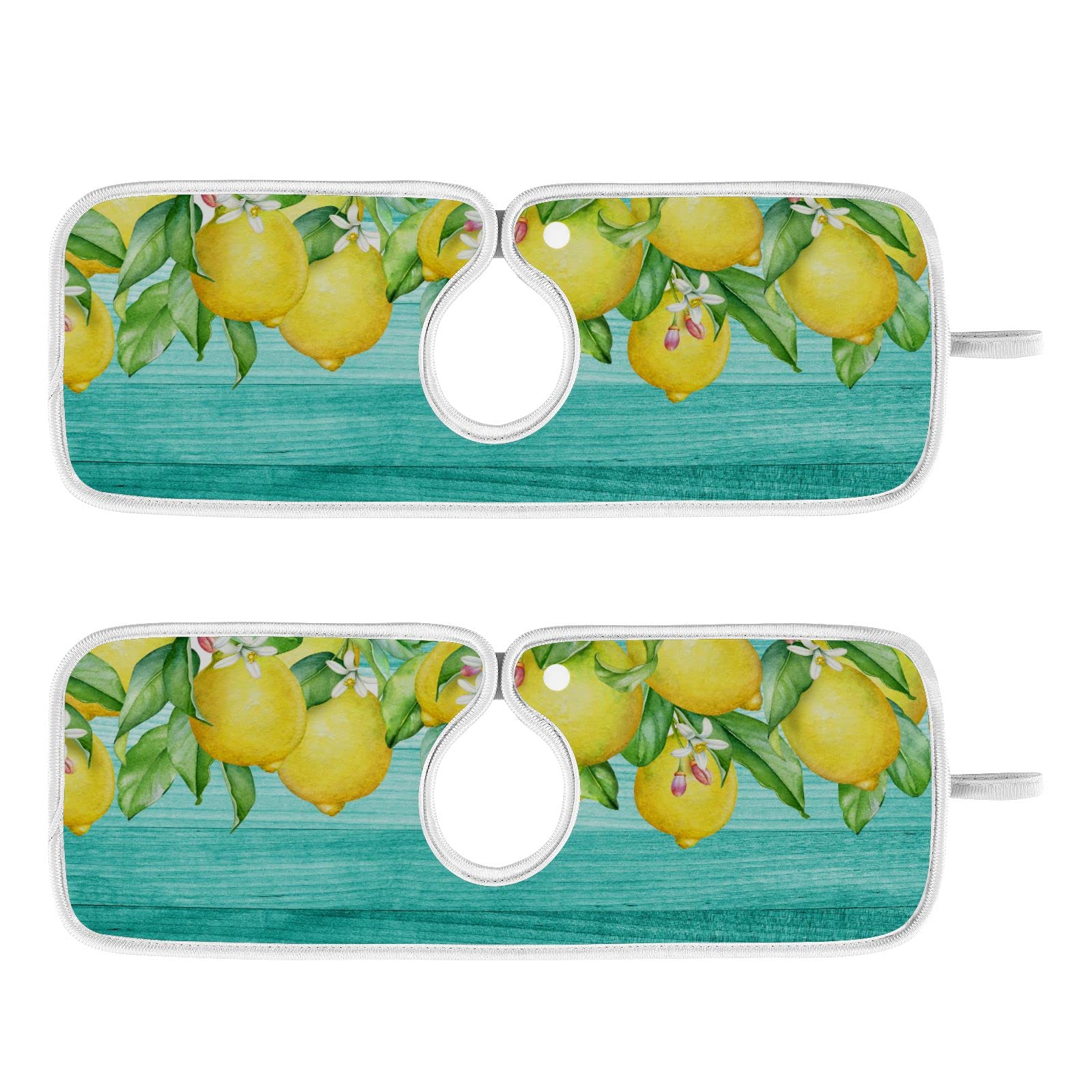 yellow lemon teal faucet absorbent mat turquoise green sink splash guard kitchen faucet handle drip catcher mat fast drying water splash mats countertop pad 2pack