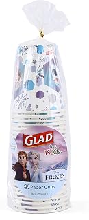 Glad for Kids Disney Frozen 9oz Paper Cups | Anna and Elsa Paper Cups, Kids Snack Cups | Kid-Friendly Paper Cups for Everyday Use, 9oz Paper Cups 24 Ct