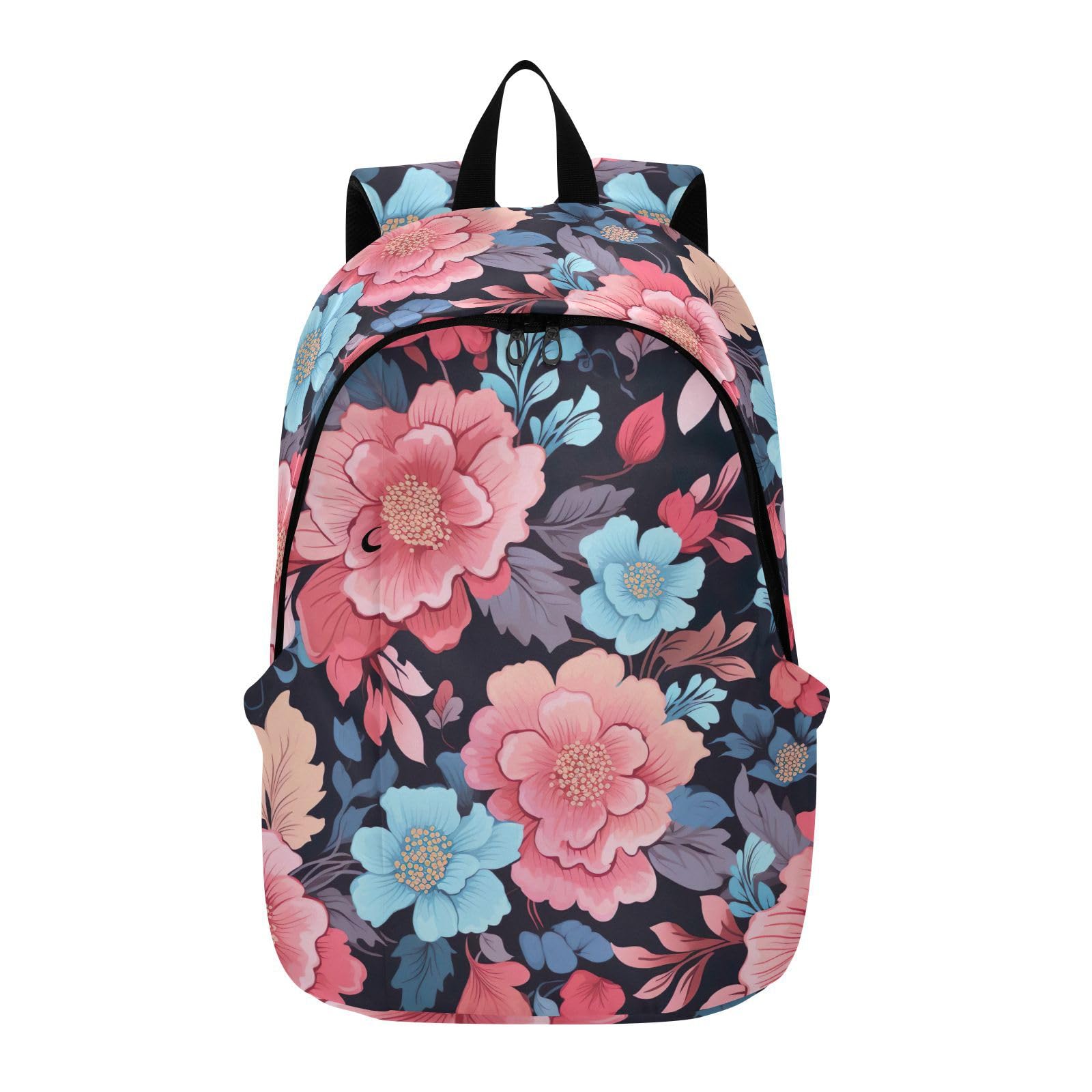 MCHIVER Travel Backpack Hibiscus Flower Colorful Casual Daypack Backpacks Lightweight Carry on Bag Water Resistant Simple Backpack for Men and Women
