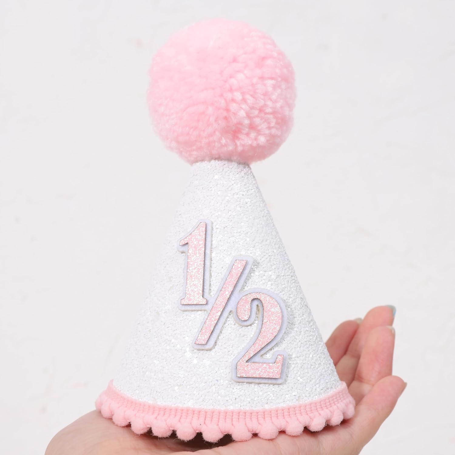 Half Birthday Hat for Baby - 1/2 Birthday Crown Hat, Baby Photo Prop for 6 Month, Mini Crown