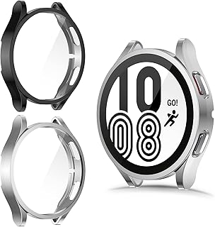 CAVN Custodia Compatibile con Samsung Galaxy Watch 4 44mm Protettiva Pellicola[2 Pezzi], Flessibile TPU Pellicola Cover Protettiva Schermo Protezione Pellicola