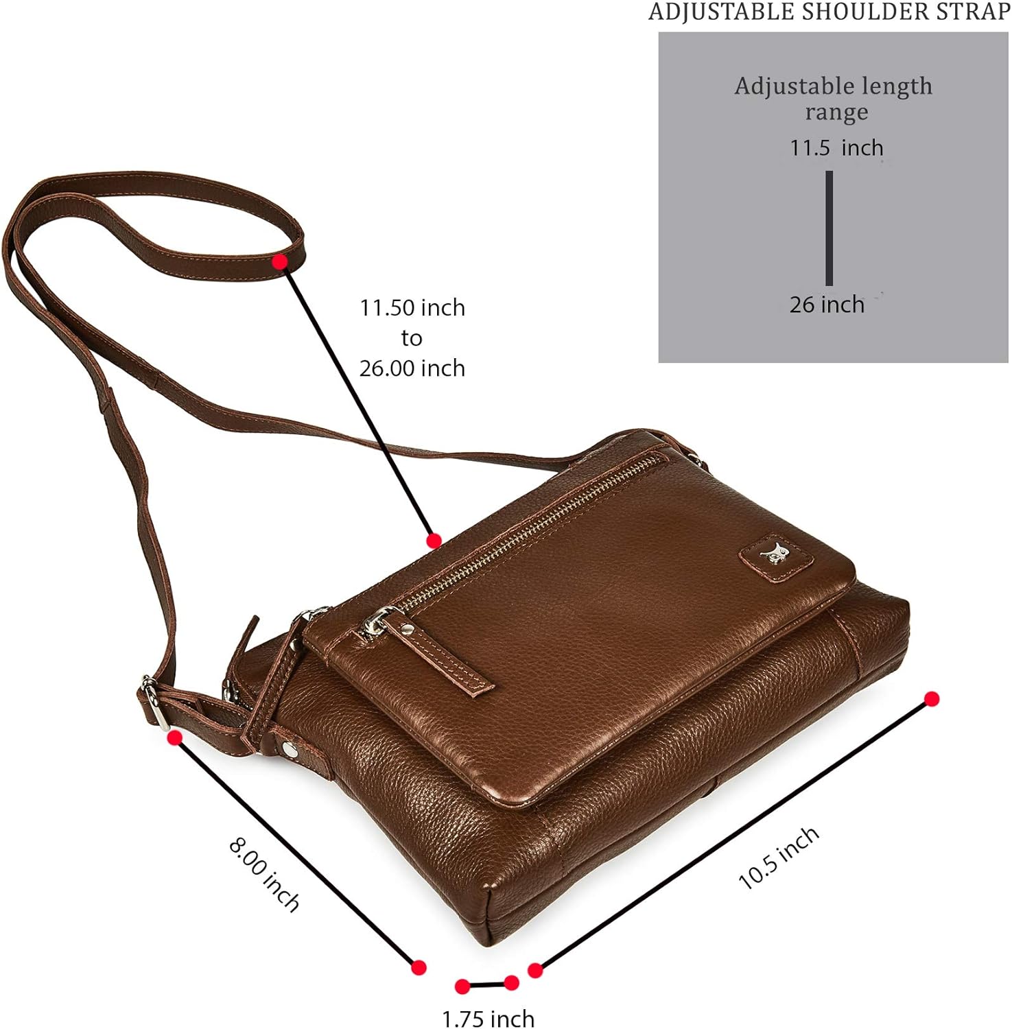 Wise Owl Accessories Leather Small Crossbody Bags for Women Soft Pebbled Purses & Handbags Sling Shoulder Crossover - Image 3