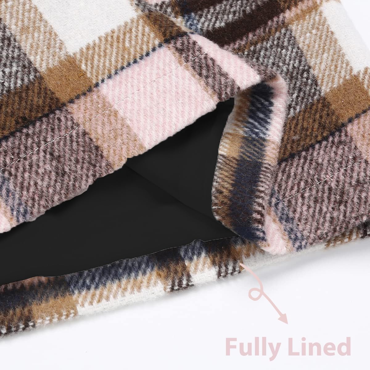 CYCLAMEN Women's Plaid Skirt High Waisted Bodycon Pencil Mini Midi Skirts 2024 Fall Winter A Line Wool Skirt - Image 5