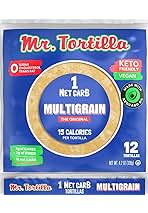 Mr. Tortilla Low Carb Tortilla Wraps - Keto Tortillas with Avocado Oil - Street Taco Size - 1 Net Carb per Serving - Low Calorie Keto Wraps - Low Carb Tortillas - (Multigrain, 12 Count)