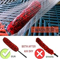 Vista 7 de Profesional Juego de 4 cepillos de rueda con mango largo para limpieza de ruedas y neumáticos - 2 cepillos de limpieza de rueda suave, cepillo