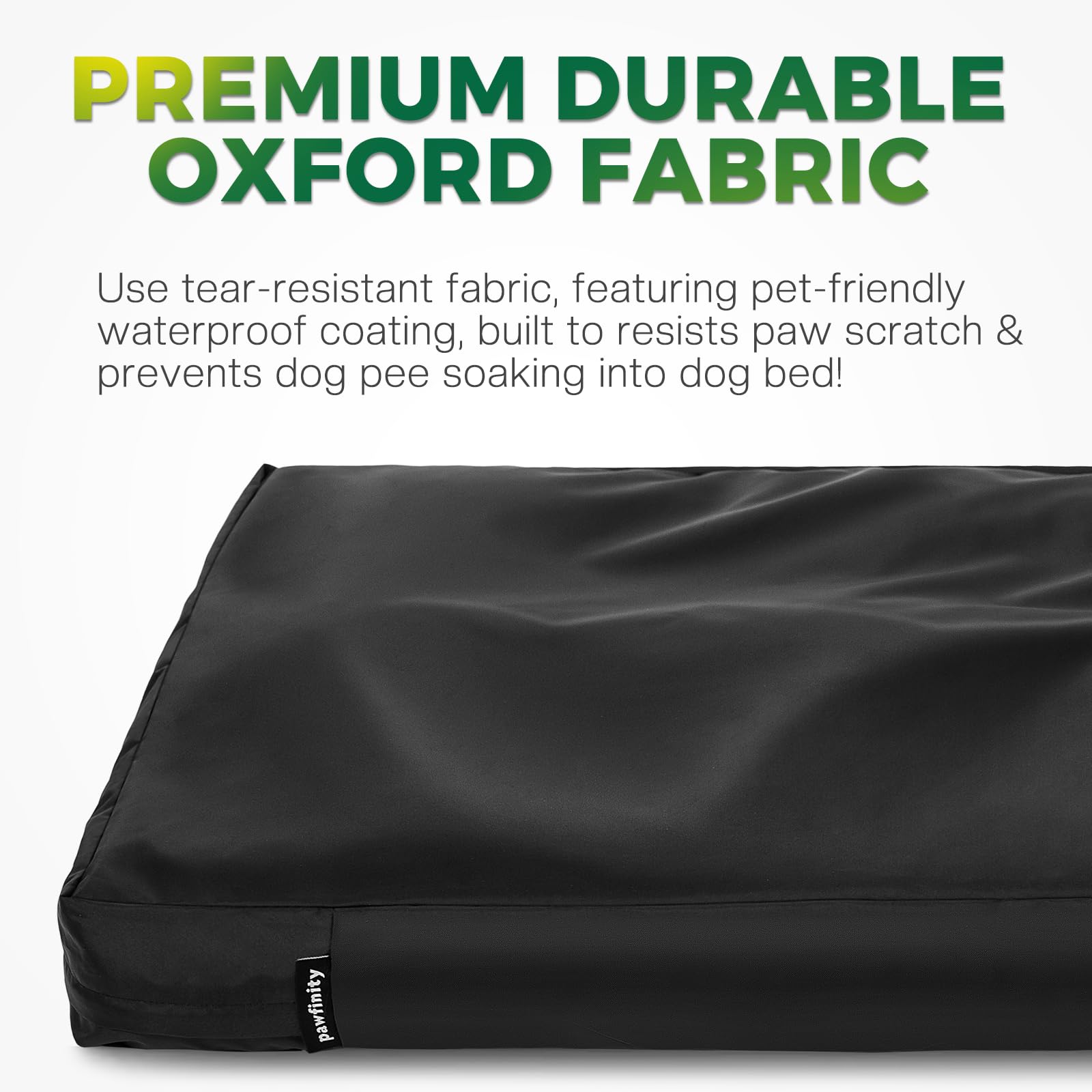 Waterproof Dog Bed Cover Replacement Washable, Easy to Clean, Pet Hair Resistant, Heavy Duty Oxford, Zipper Closure, Indoor/Outdoor Use, Fits 36 Inch Dog Crate - Large, 35"x 22"x 3.5", Black - image 6