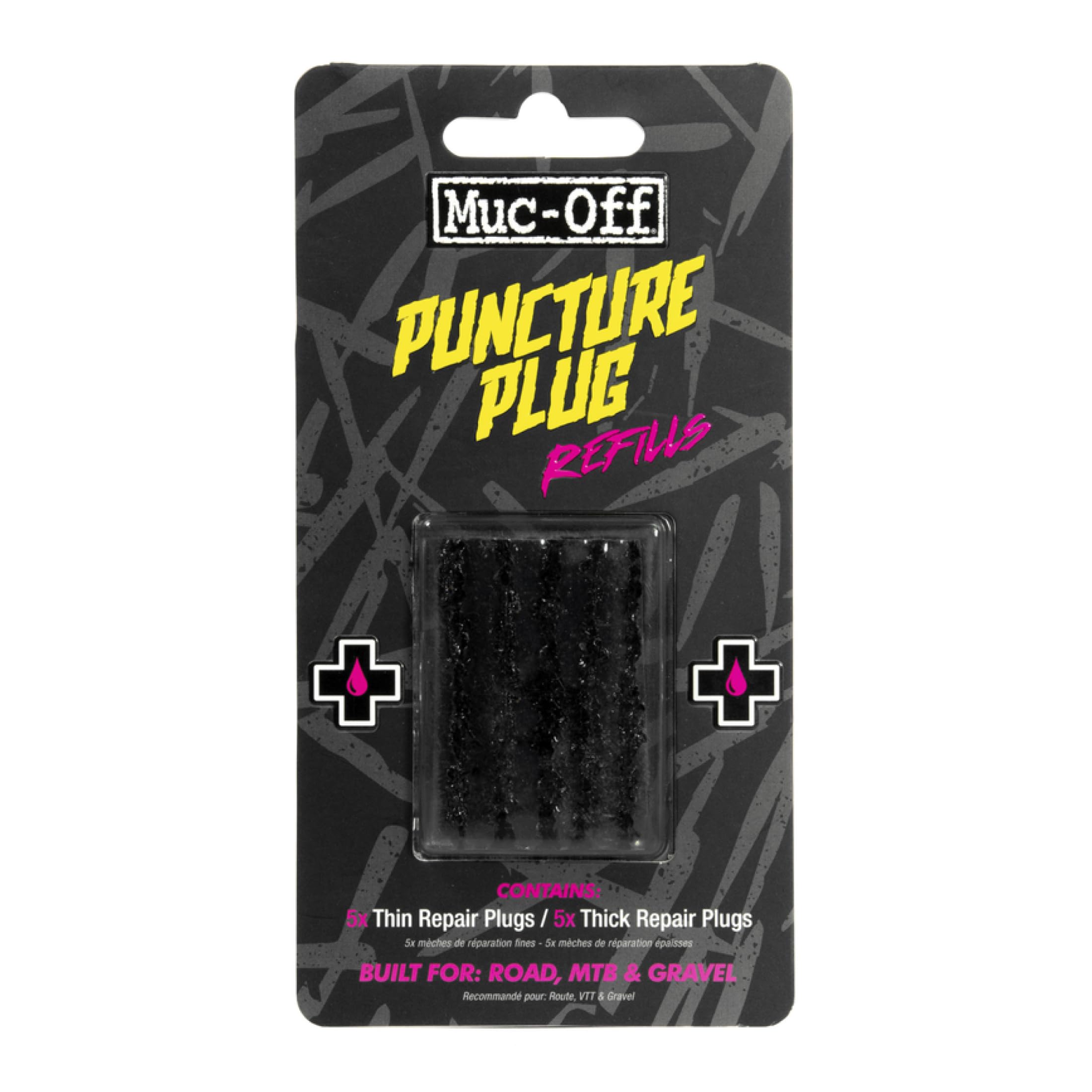 Muc-Off Puncture Plugs Refill Pack - 15 Tubeless Repair Plugs for Road, Mountain Bike, and Gravel Tyres - Compatible with all Puncture Plug Tools - Thin, Medium, and Thick