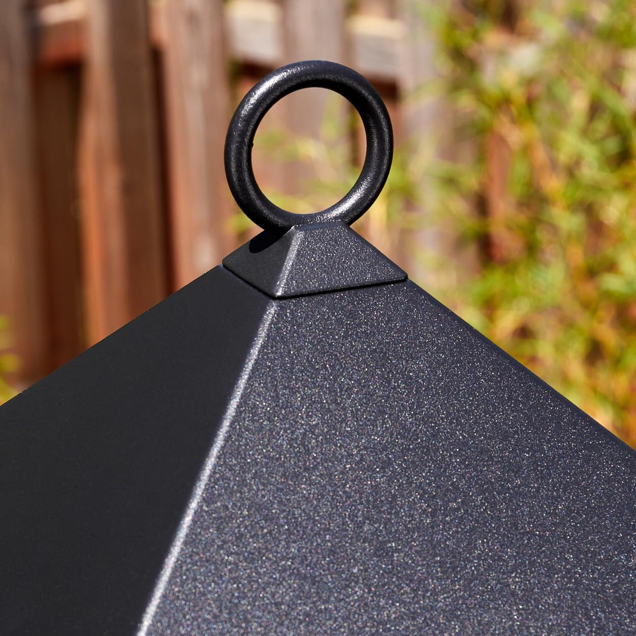 HOFSTEIN Außenwegeleuchte Anfei, Wegeleuchte aus Metall/Glas in Schwarz/Klar, Leuchte im Vintage/Antik/Landhaus-Design für Außenbereich/Garten/Terrasse, Höhe 230 cm, 1 x E27, ohne Leuchtmittel, IP44