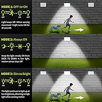 Vista 4 de 184 luces LED solares para exteriores, luces solares impermeables con sensor de movimiento y tres modos ajustables, encendido/apagado automático