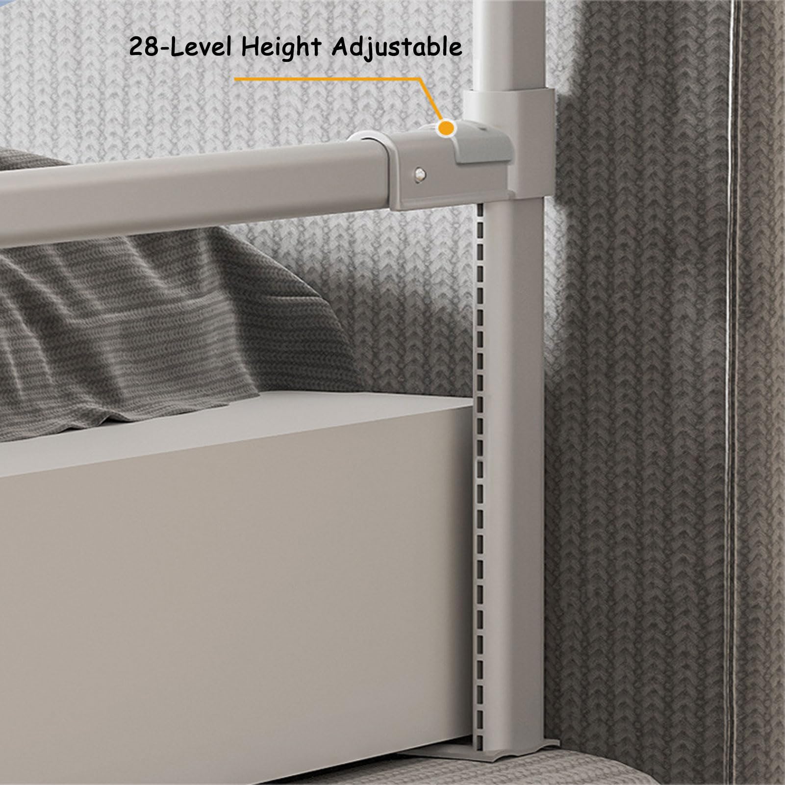 Barandillas de Seguridad para Cama Infantil, Protector de barandilla para Cuna, 28 Niveles de Ajuste de Altura, barandilla de Seguridad para Cama Infantil con Malla Transpirable y