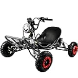 Electric Go Kart, 2100W Motor Go Kart for Adults & Kids with Premium Steel Tubular Frame, 3 Speed Off-Road Kart with 6'' Off-Road Tires with Hydraulic/Rear Disc Brake, LED Light, 45MPH, Load 440Lbs