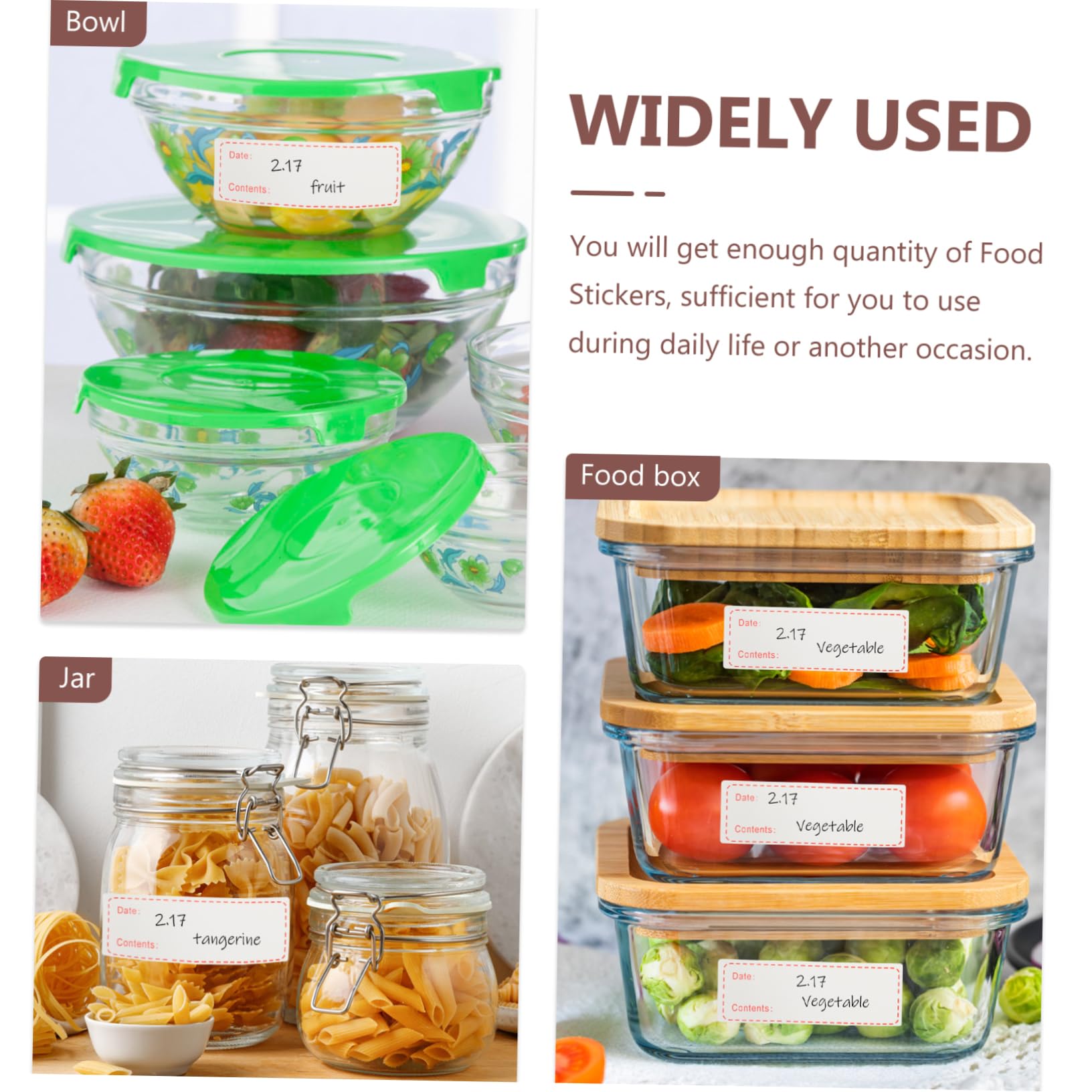 DOITOOL 15 Rouleaux Étiquettes Alimentaires Autocollantes Amovibles pour Cuisine Stockage et Conservation Lot de Pratiques pour Maison et Restaurant