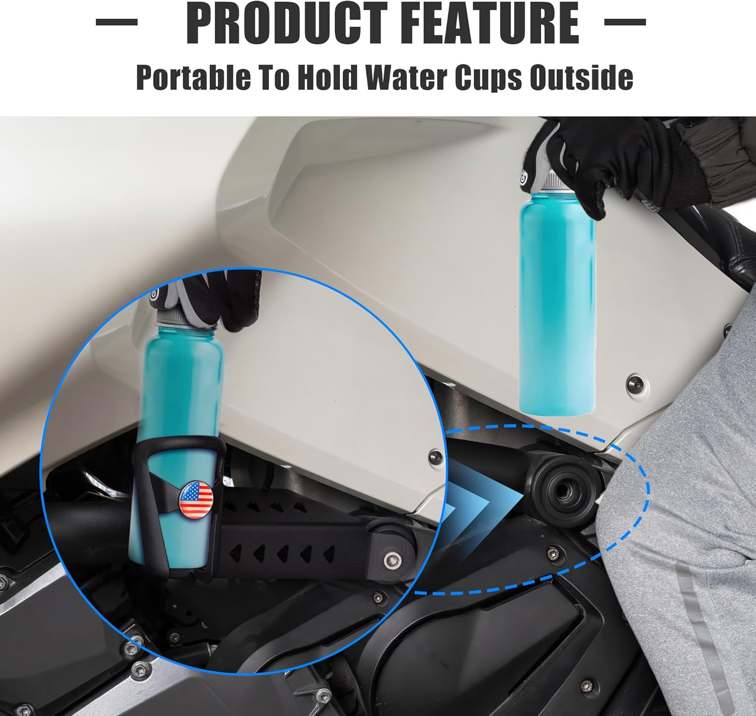 カップホルダー ドリンクホルダー 左右 ユニバーサル 飲料 オートバイ トライクアクセサリー 20オンス ボトルホルダー Can A