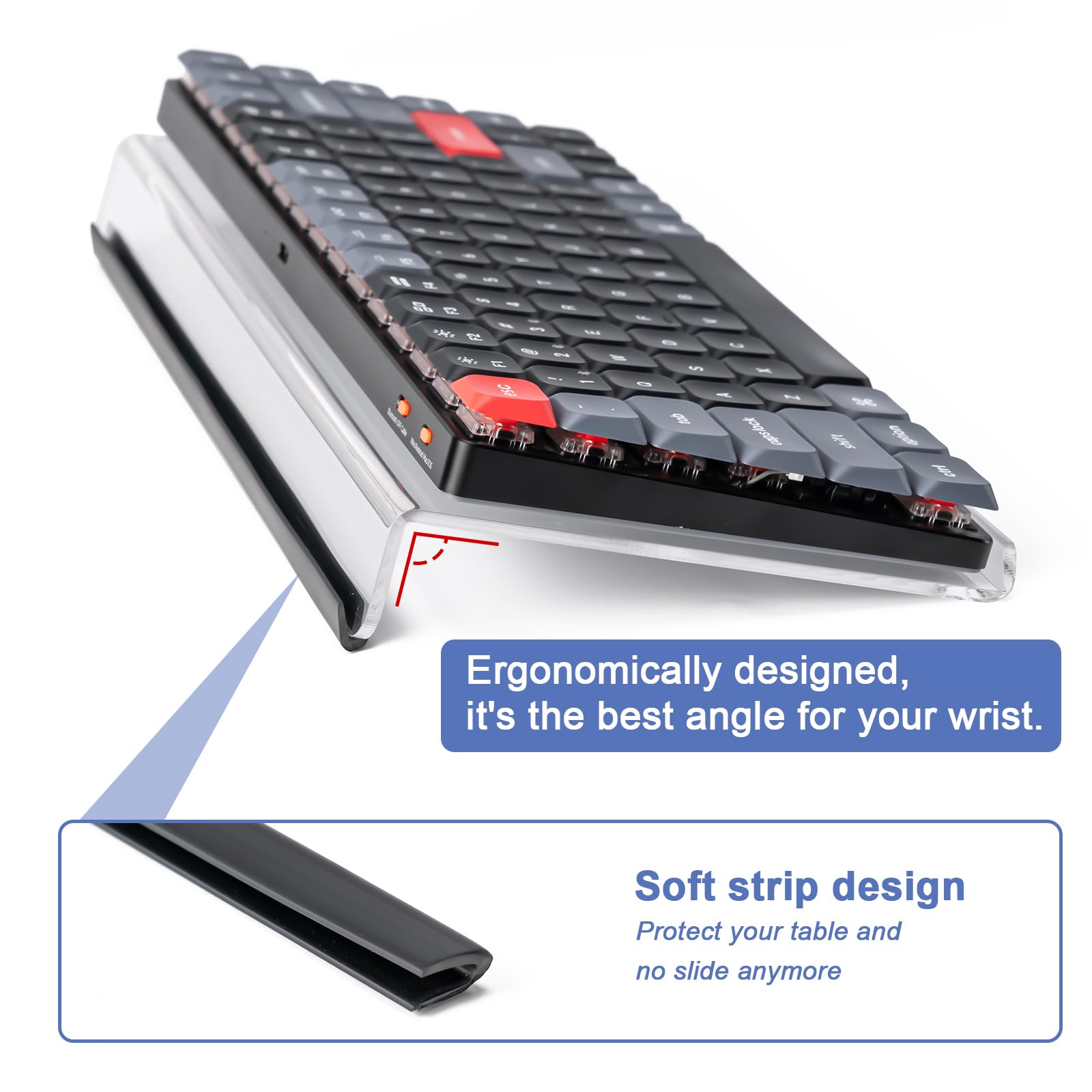 Keyboard Raisier Keyboard Lift Acrylic With Wrist Rest - Ergonomic Typing Stand For ...