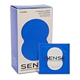 Sense Classic Latex Condoms for Extra Comfort & Enhanced Sensitivity - Silky Smooth Lubricated Condoms - Electronically Tested Natural Condom, Vegan, Hypoallergenic Condom for Men, 24 Pack