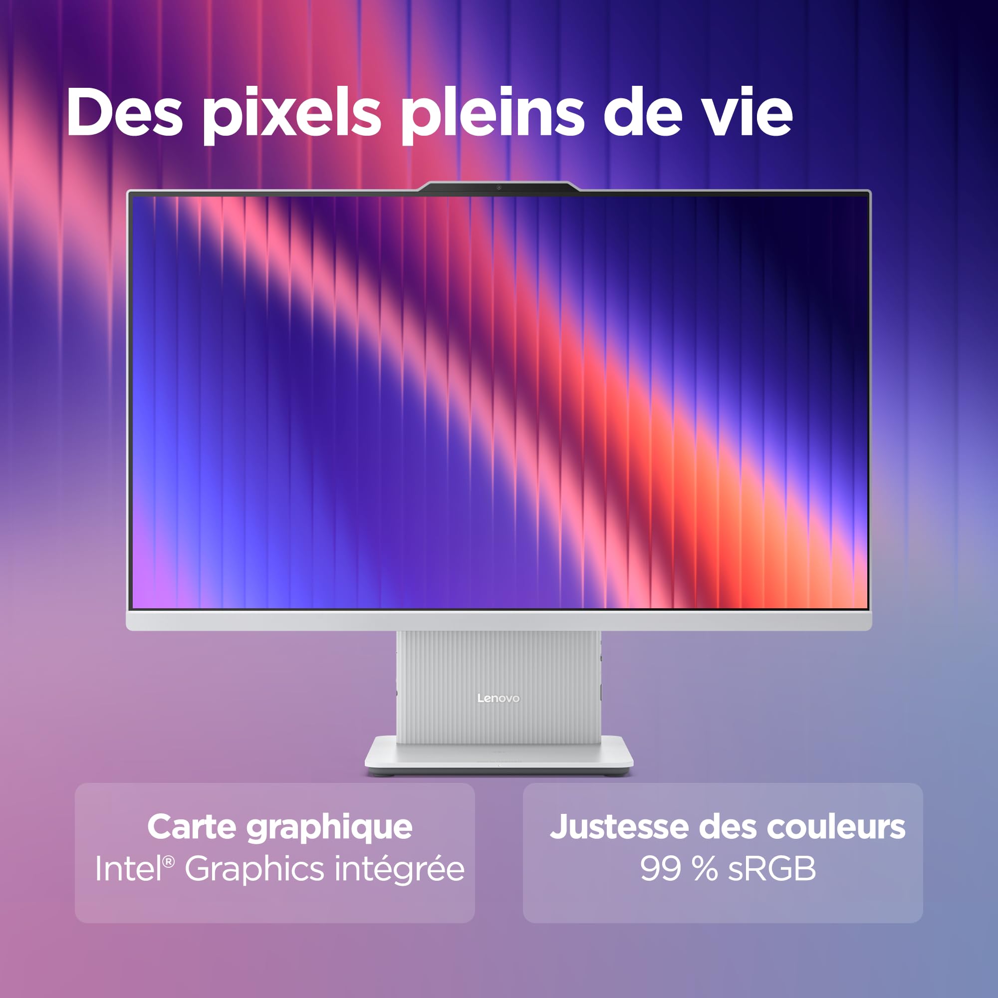 Lenovo IdeaCentre 27IRH9 Ordinateur de Bureau Tout-en-Un Écran 27" FHD, Intel Core 5 210H, 512Go SSD, RAM 16Go, WiFi 6, Windows 11 H, Clavier français et Souris sans Fil