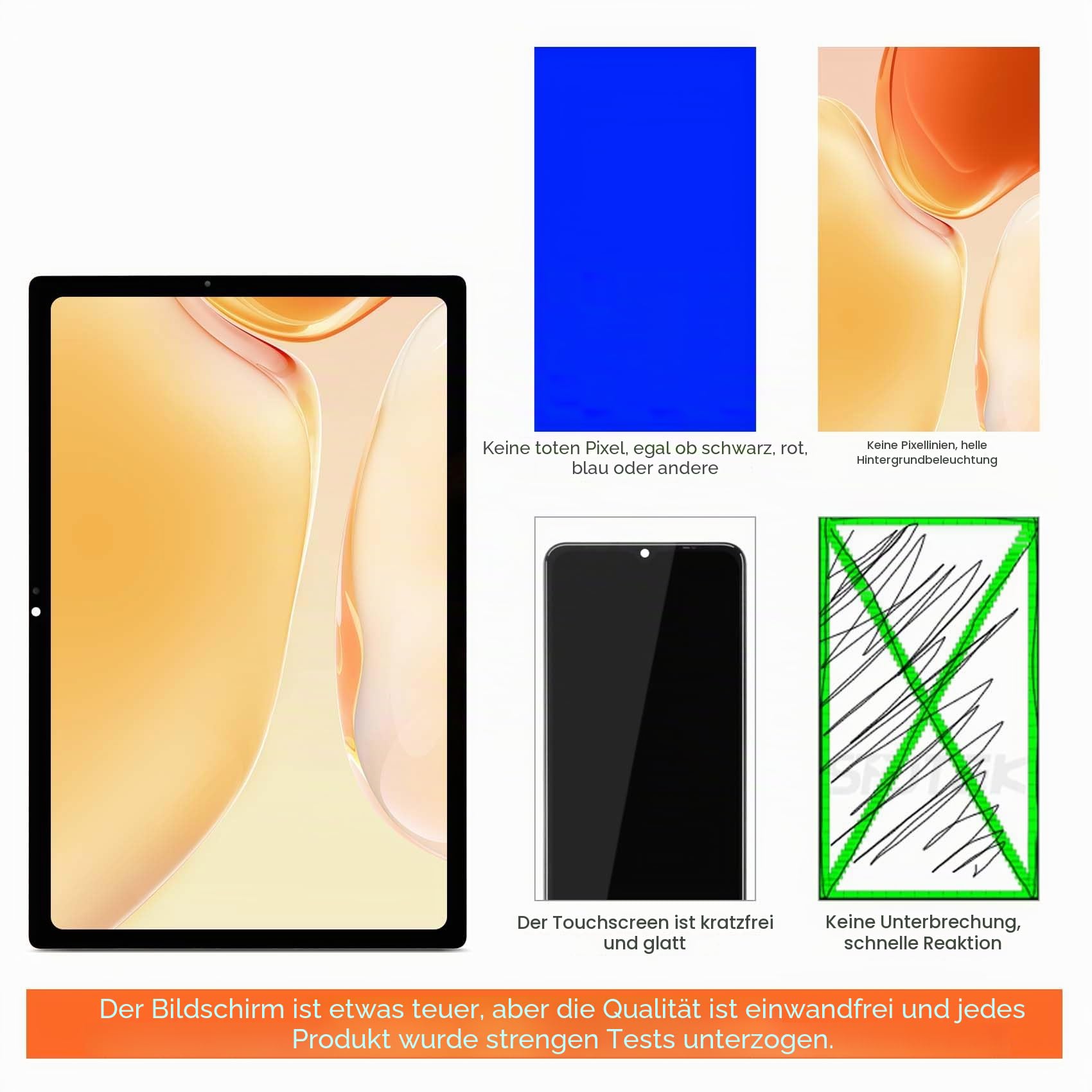 LCD-Bildschirm für Samsung Galaxy Tab A8 10.5 2021 SM-X200, Digitalisierer SM-X205 Display Panel Montage Set (schwarz)