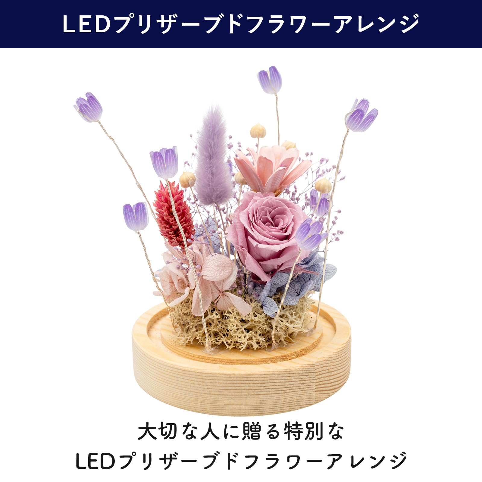 Amazon｜PD COLLECTION プリザーブドフラワー ローズ 日本製 LEDライト