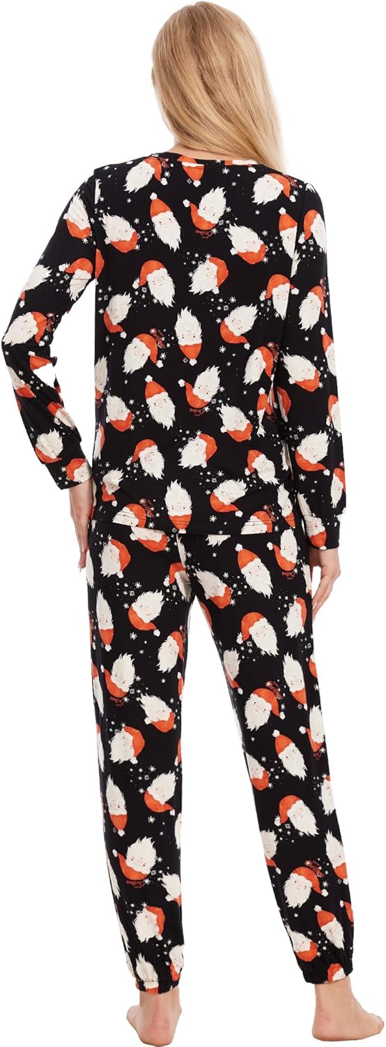 GYS Womens Pajamas Set - Viscose Made from Bamboo, Long Sleeve Sleepwear Tops with Jogger Pants Lounge Pjs Sets - Image 2