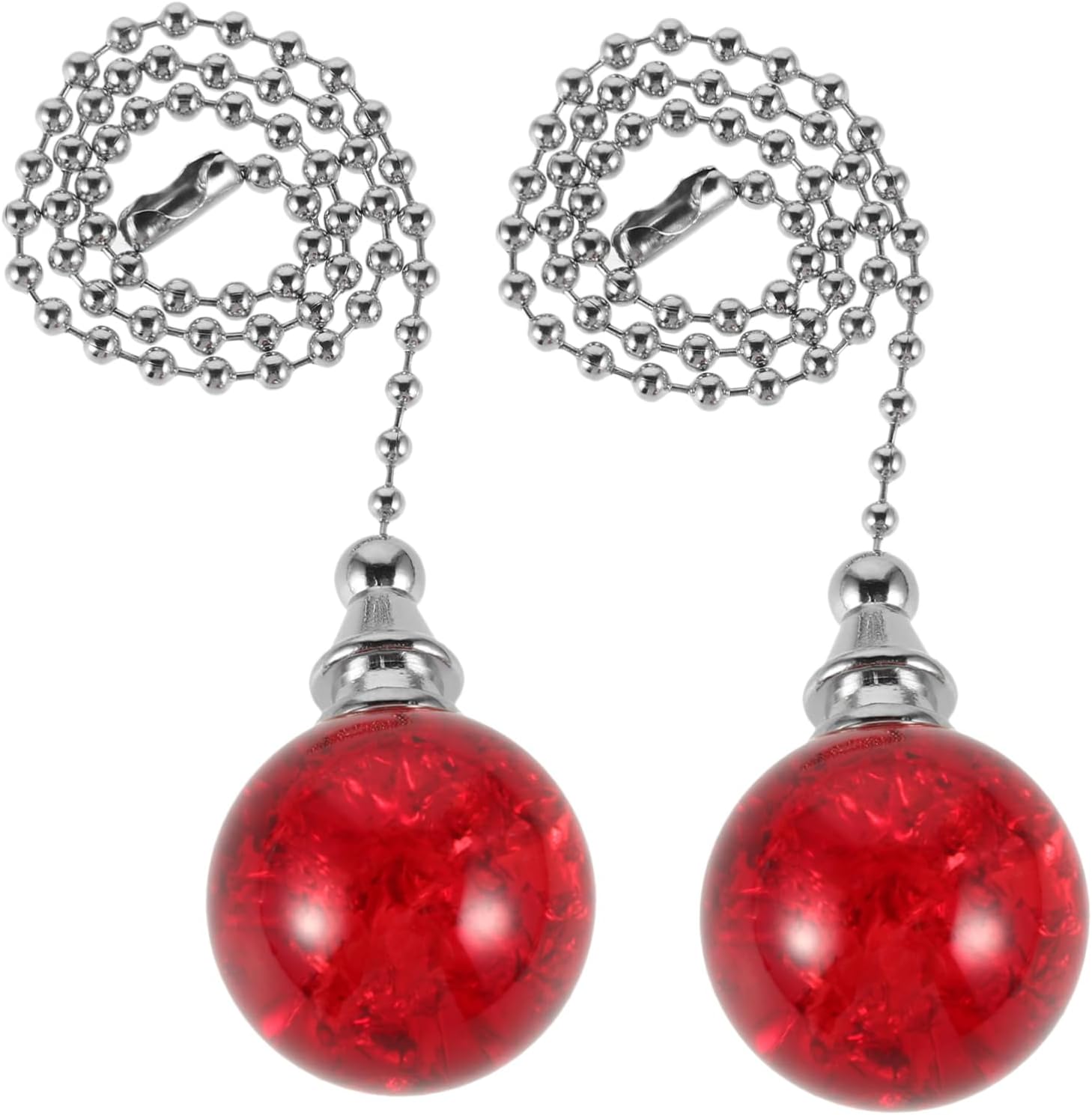Alipis 2pcs Ceiling Fan Pull Chain Decorative Pull Cord Lighting Beaded Chain Ceiling Fan Extender Red