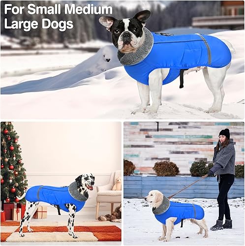 Miniatura 5 de Chaqueta de invierno para perro, chaqueta acolchada para perro resistente al agua, traje de nieve, abrigos de vellón para cachorros de clima frío,