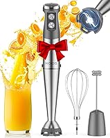 KOIOS 1000W Immersion Blender 3-in-1 Hand Stick Blender 12 Speeds Turbo Anti-Scratch Whisk Milk Frother