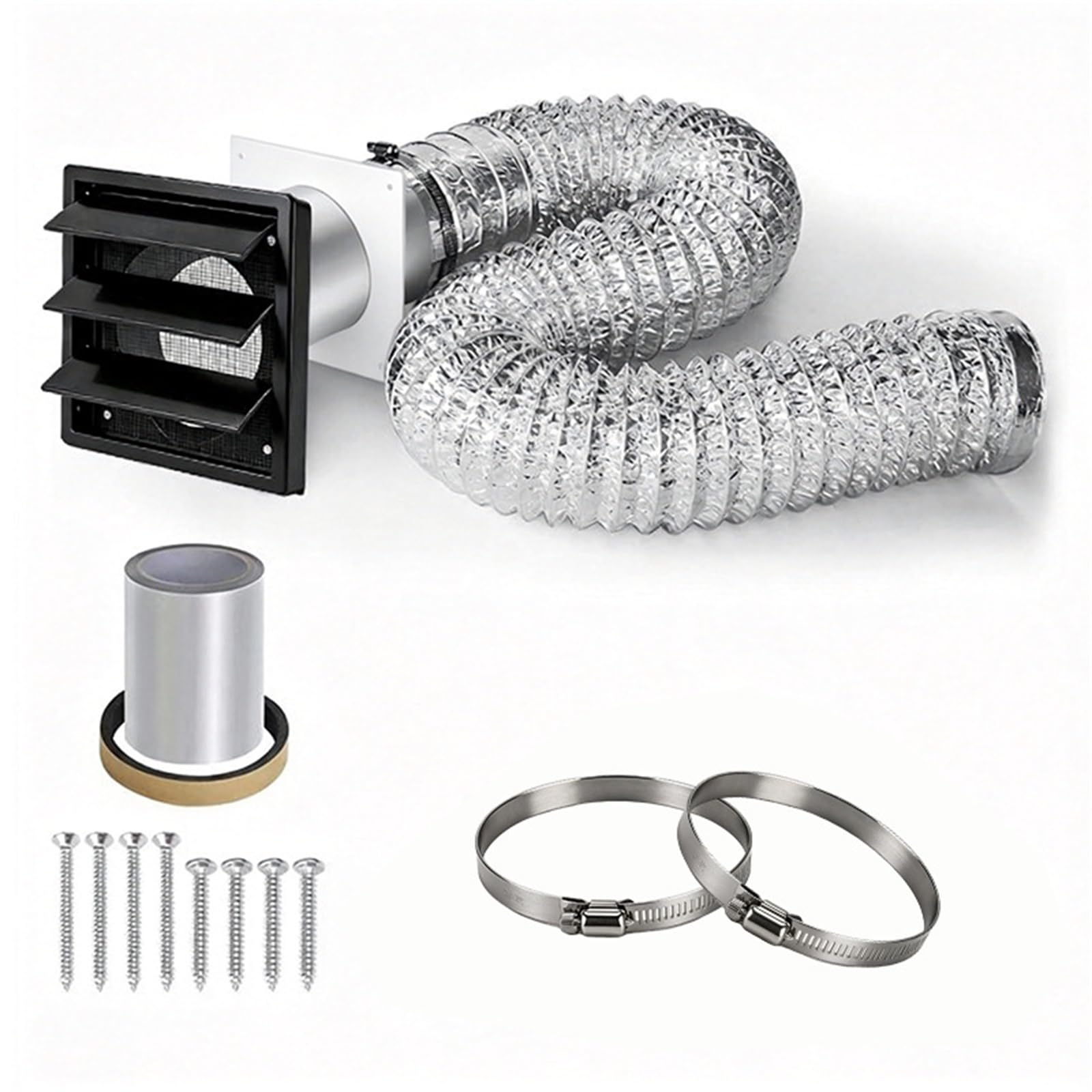 Set Uscita Scarico asciugatrice con Morsetti e, Silver